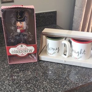 Christmas corkscrew and mugs